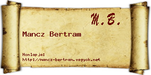 Mancz Bertram névjegykártya